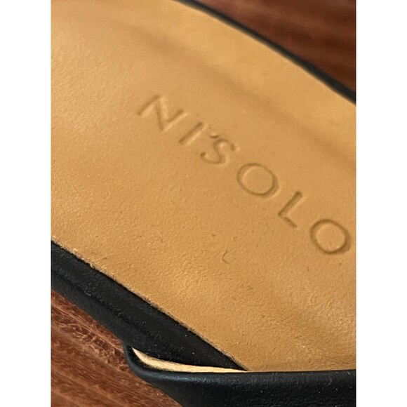 NISOLO All-Day Heeled Mule Black Smooth Leather Closed Toe Women's Size 7 NEW - Picture 4 of 11